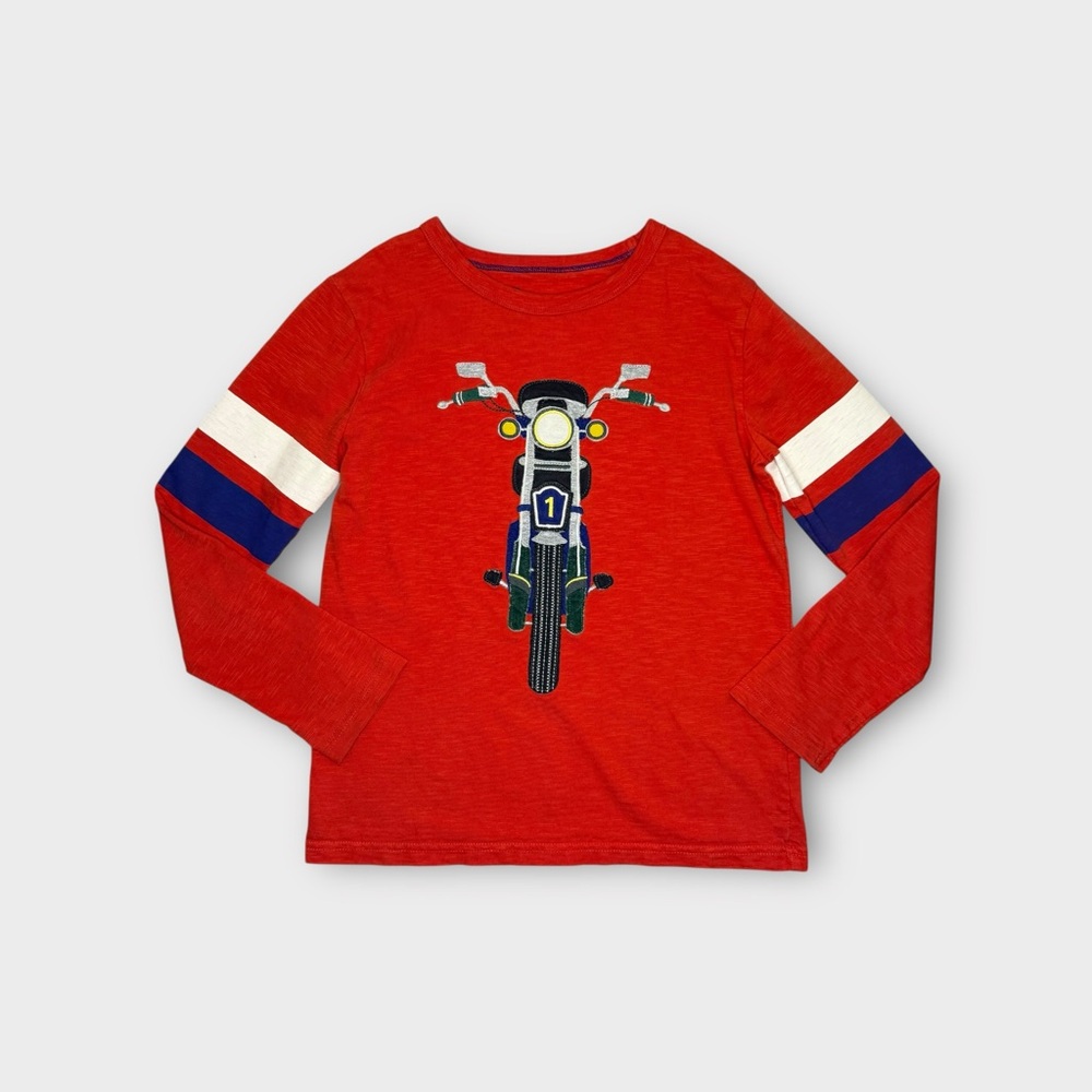 Mini Boden Motorcycle Applique Red Long Sleeve Shirt